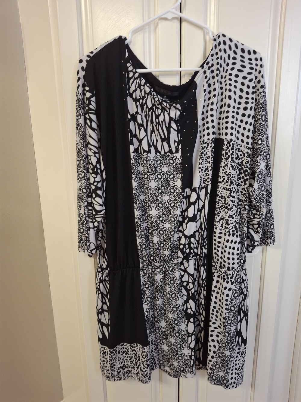 Style & Co. Black and White Mixed Print Mini Dress